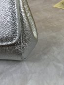 Dolce & Gabbana Medium Sicily Handbag In Dauphine Silver For Women 10.2in/26cm DG