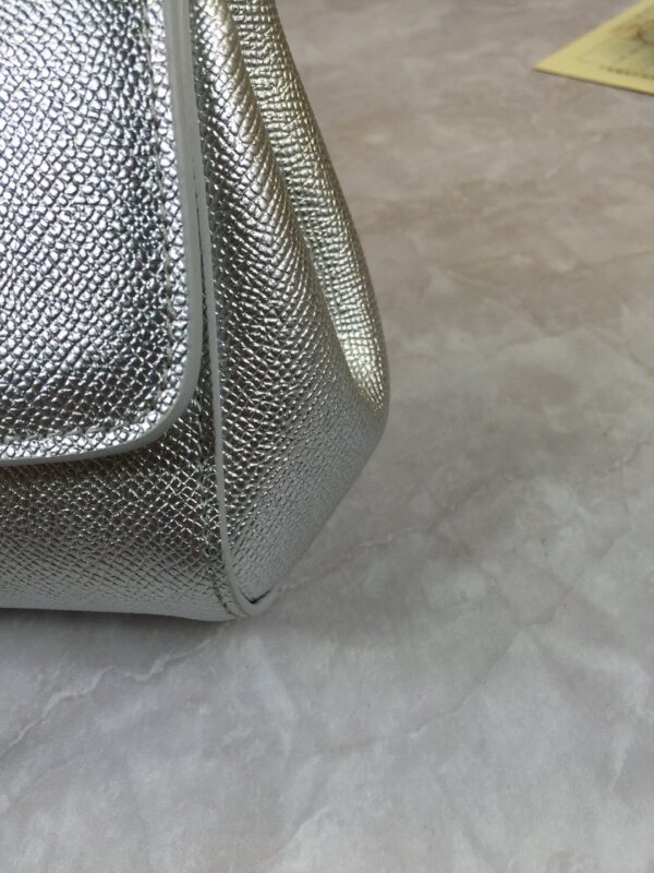 Dolce & Gabbana Medium Sicily Handbag In Dauphine Silver For Women 10.2in/26cm DG