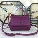 Dolce & Gabbana Medium Sicily Handbag In Dauphine Violet For Women 10.2in/26cm DG