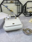 Dolce & Gabbana Medium Sicily Handbag In Dauphine White For Women 10.2in/26cm DG BB4347A100180001