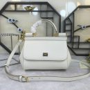 Dolce & Gabbana Medium Sicily Handbag In Dauphine White For Women 10.2in/26cm DG BB4347A100180001