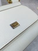 Dolce & Gabbana Medium Sicily Handbag In Dauphine White For Women 10.2in/26cm DG BB4347A100180001