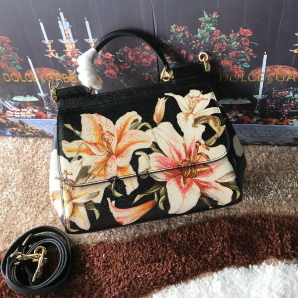 Dolce & Gabbana Medium Sicily Handbag Unique Print Motifs Muticolour For Women 10.2in/26cm DG