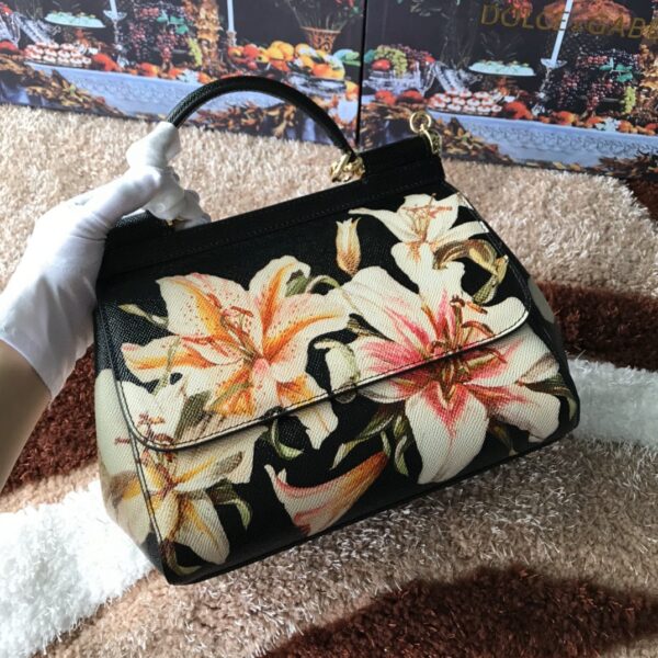 Dolce & Gabbana Medium Sicily Handbag Unique Print Motifs Muticolour For Women 10.2in/26cm DG