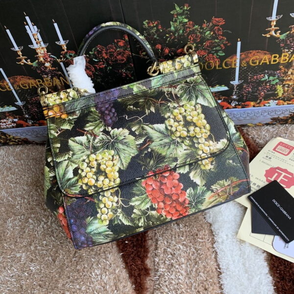 Dolce & Gabbana Medium Sicily Handbag Unique Print Motifs Muticolour For Women 10.2in/26cm DG