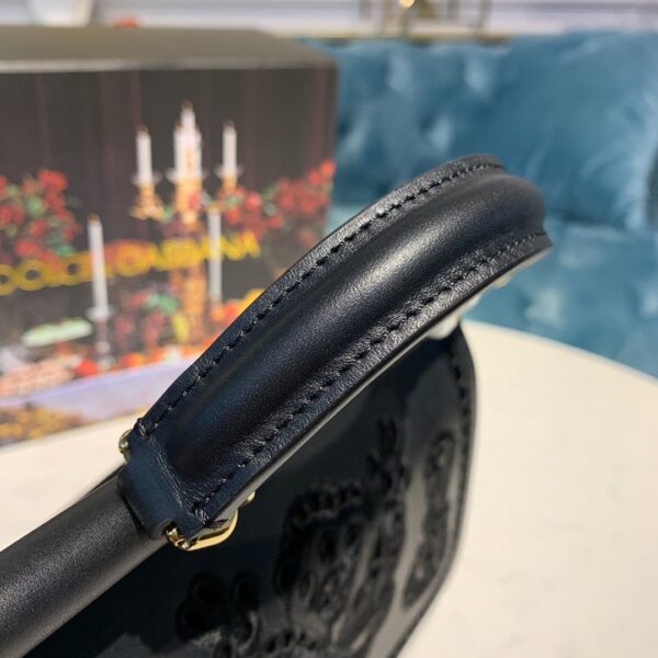 Dolce & Gabbana Medium Sicily Soft Bag In Embroidered Black For Women 10.2in/26cm DG