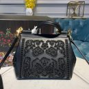 Dolce & Gabbana Medium Sicily Soft Bag In Embroidered Black For Women 10.2in/26cm DG