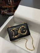 Dolce & Gabbana Nappa DG Girls Shoulder Bag Black For Women 8.3in/21cm DG  BB6498AZ80180999