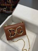 Dolce & Gabbana Nappa DG Girls Shoulder Bag Brown For Women 8.3in/21cm DG