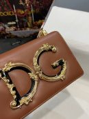 Dolce & Gabbana Nappa DG Girls Shoulder Bag Brown For Women 8.3in/21cm DG