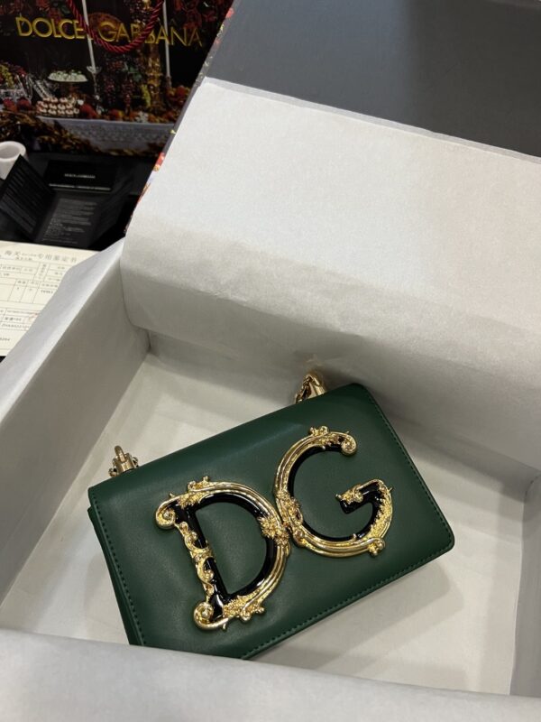 Dolce & Gabbana Nappa DG Girls Shoulder Bag Green For Women 8.3in/21cm DG