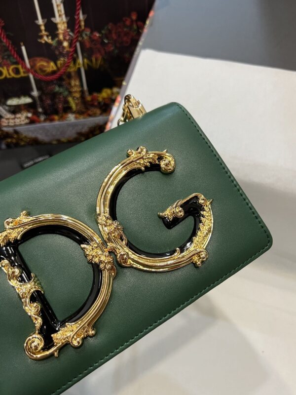 Dolce & Gabbana Nappa DG Girls Shoulder Bag Green For Women 8.3in/21cm DG