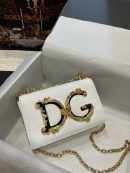 Dolce & Gabbana Nappa DG Girls Shoulder Bag White For Women 8.3in/21cm DG BB6498AZ80180001