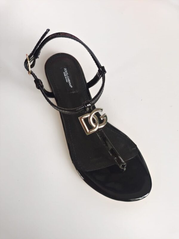 Dolce & Gabbana Nappa DG Sandals Black For Women DG Shoes