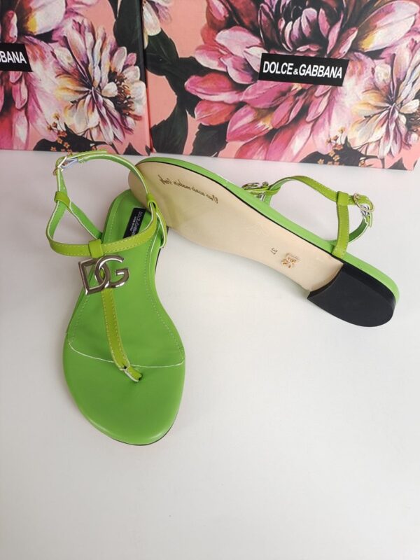 Dolce & Gabbana Nappa DG Sandals Green For Women DG Shoes