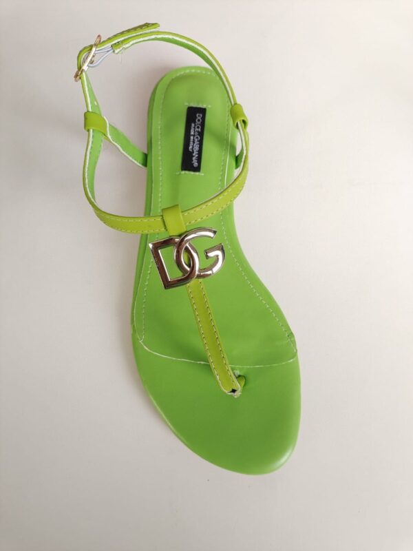 Dolce & Gabbana Nappa DG Sandals Green For Women DG Shoes