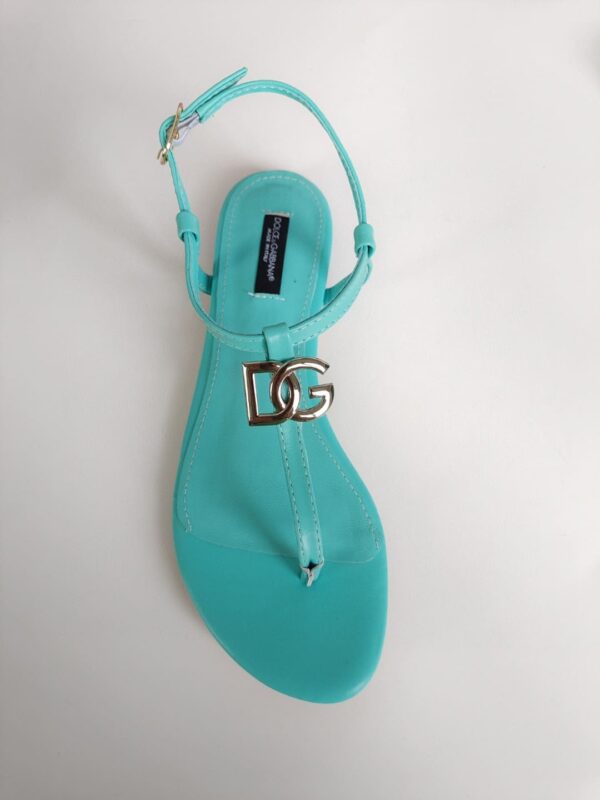 Dolce & Gabbana Nappa DG Sandals Jade Green For Women DG Shoes