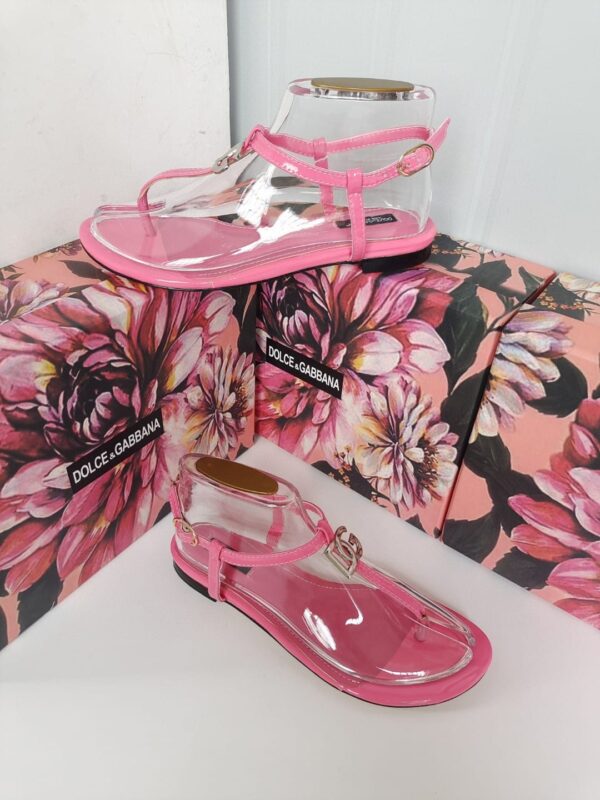 Dolce & Gabbana Nappa DG Sandals Pink For Women DG Shoes