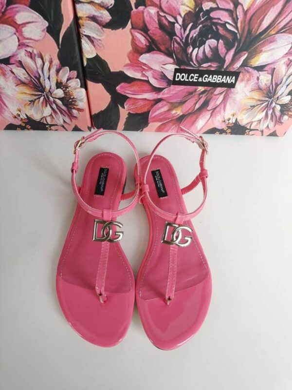 Dolce & Gabbana Nappa DG Sandals Pink For Women DG Shoes