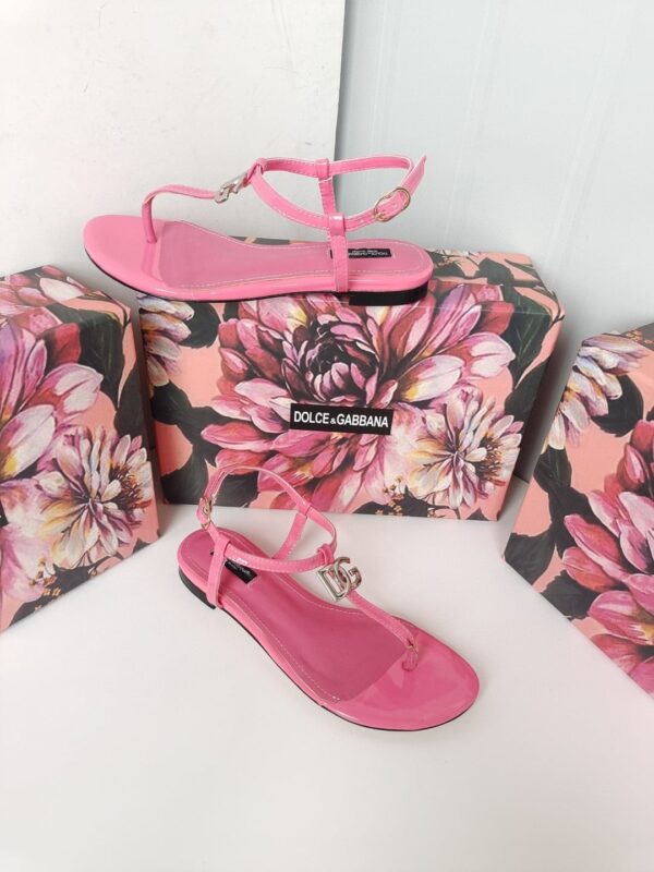 Dolce & Gabbana Nappa DG Sandals Pink For Women DG Shoes