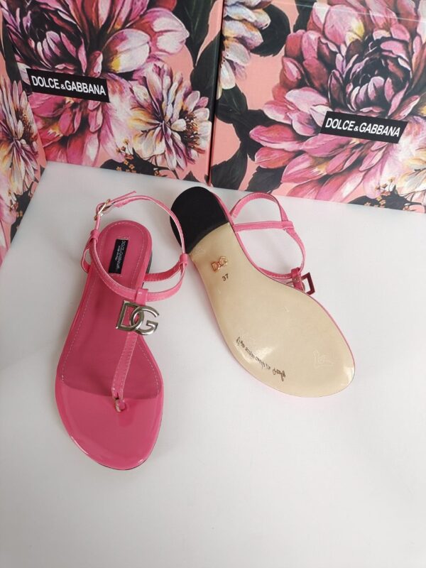 Dolce & Gabbana Nappa DG Sandals Pink For Women DG Shoes