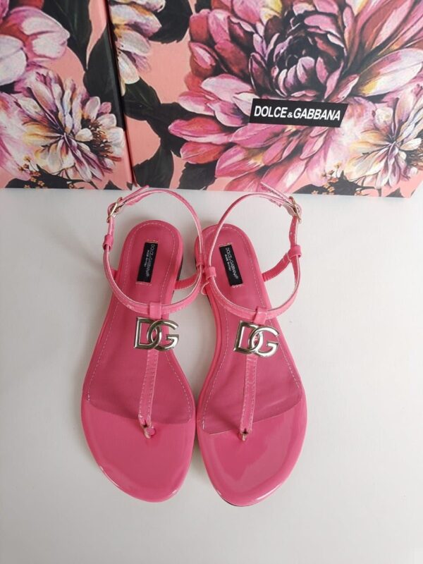 Dolce & Gabbana Nappa DG Sandals Pink For Women DG Shoes