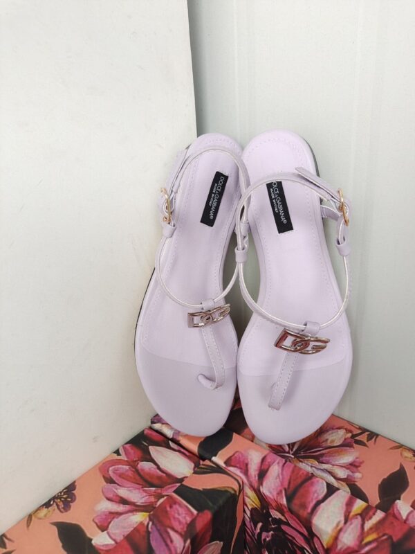 Dolce & Gabbana Nappa DG Sandals Purple For Women DG Shoes