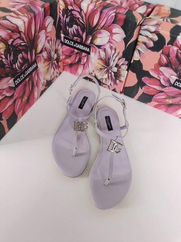Dolce & Gabbana Nappa DG Sandals Purple For Women DG Shoes