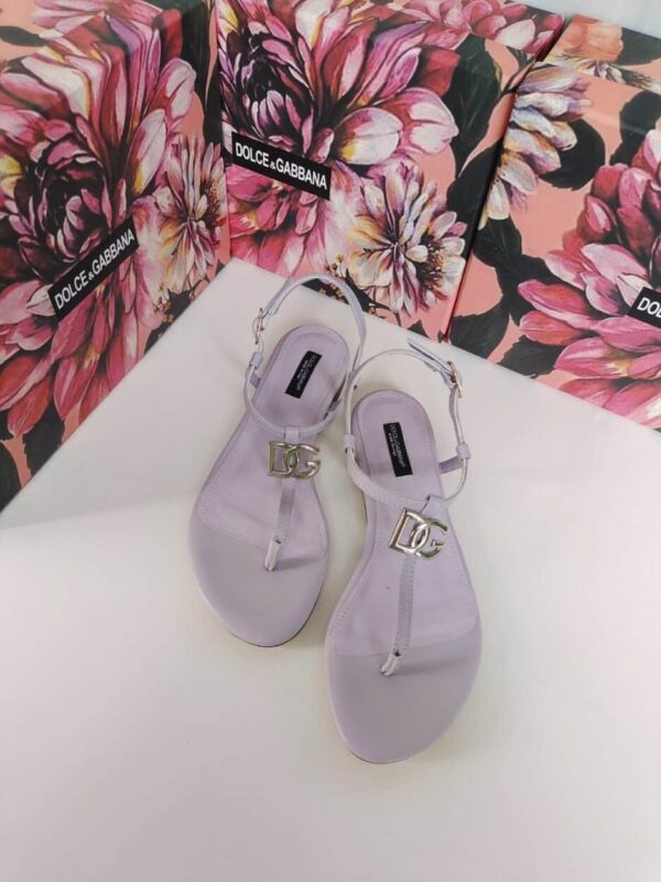 Dolce & Gabbana Nappa DG Sandals Purple For Women DG Shoes