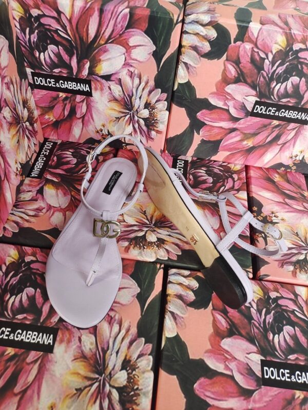 Dolce & Gabbana Nappa DG Sandals Purple For Women DG Shoes