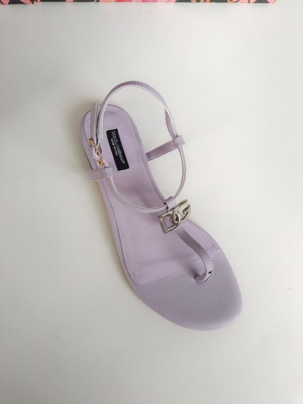 Dolce & Gabbana Nappa DG Sandals Purple For Women DG Shoes