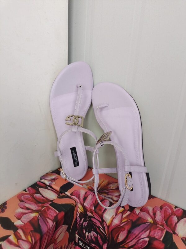 Dolce & Gabbana Nappa DG Sandals Purple For Women DG Shoes