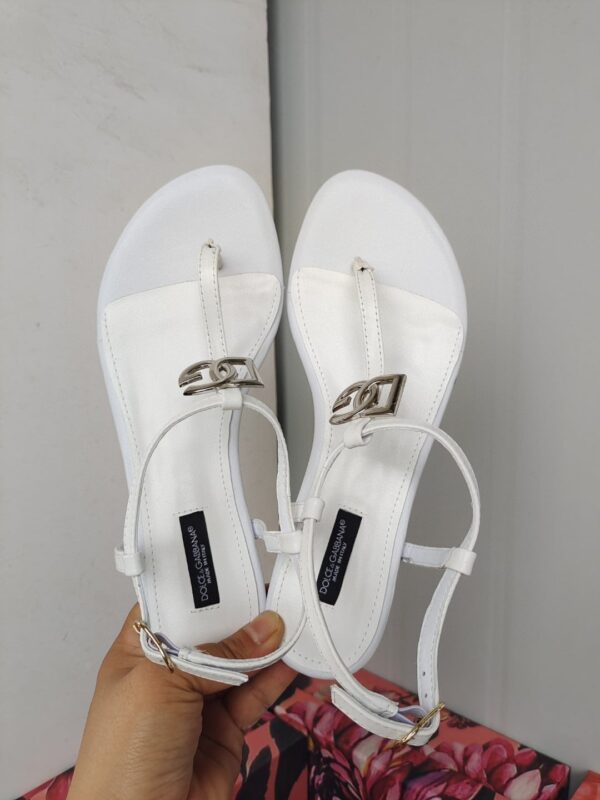 Dolce & Gabbana Nappa DG Sandals White For Women DG Shoes