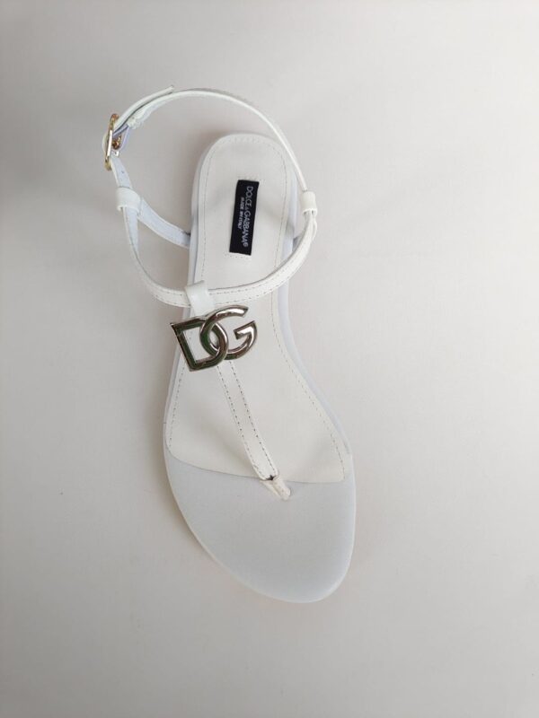 Dolce & Gabbana Nappa DG Sandals White For Women DG Shoes
