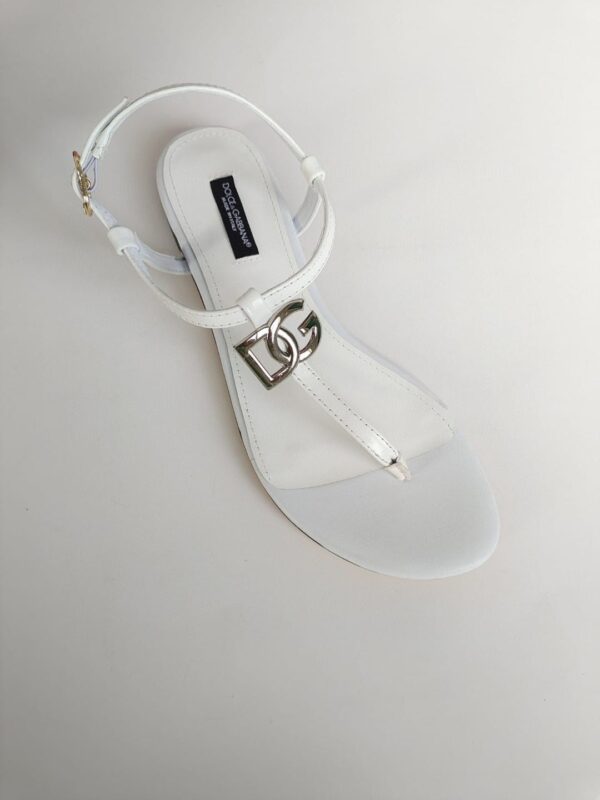 Dolce & Gabbana Nappa DG Sandals White For Women DG Shoes