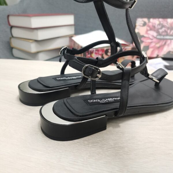Dolce & Gabbana Nappa DG Thong Sandals Black For Women DG Shoes