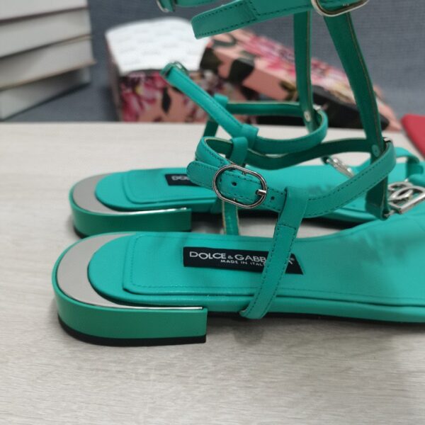 Dolce & Gabbana Nappa DG Thong Sandals Green For Women DG Shoes