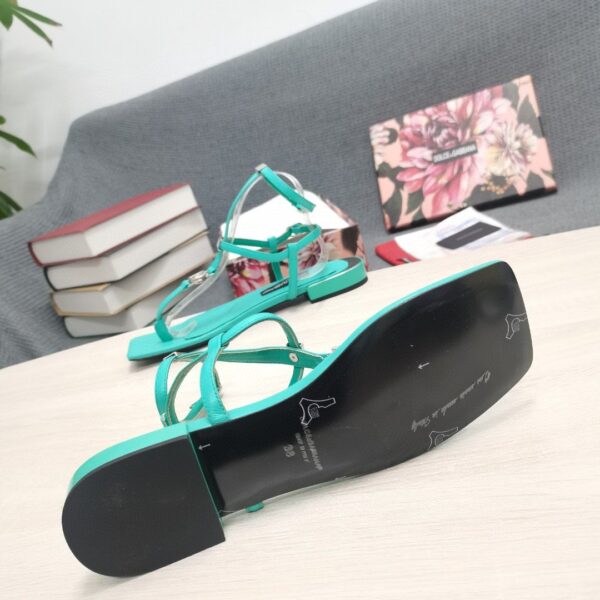 Dolce & Gabbana Nappa DG Thong Sandals Green For Women DG Shoes