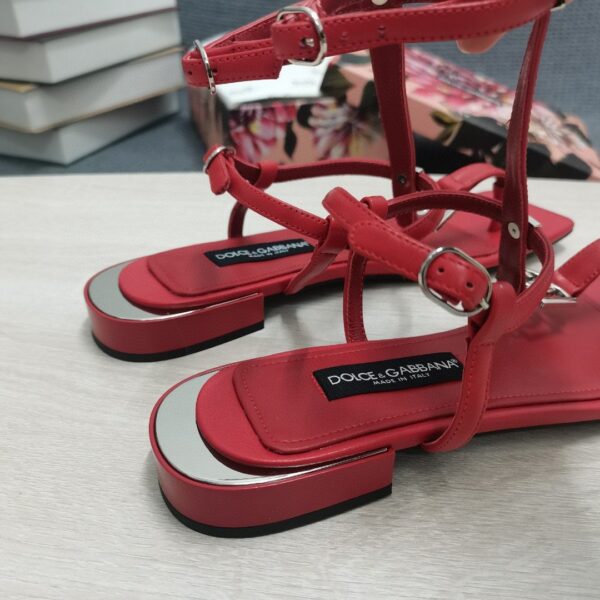 Dolce & Gabbana Nappa DG Thong Sandals Red For Women DG Shoes