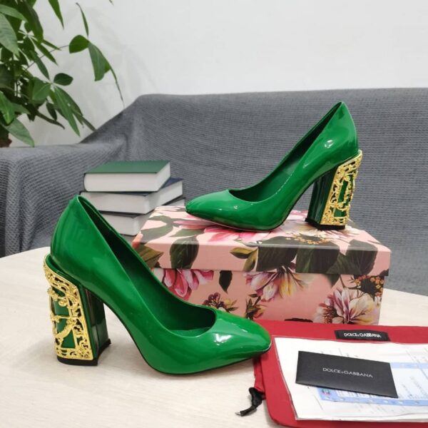 Dolce & Gabbana Nappa Pumps Green For Women DG Shoes
