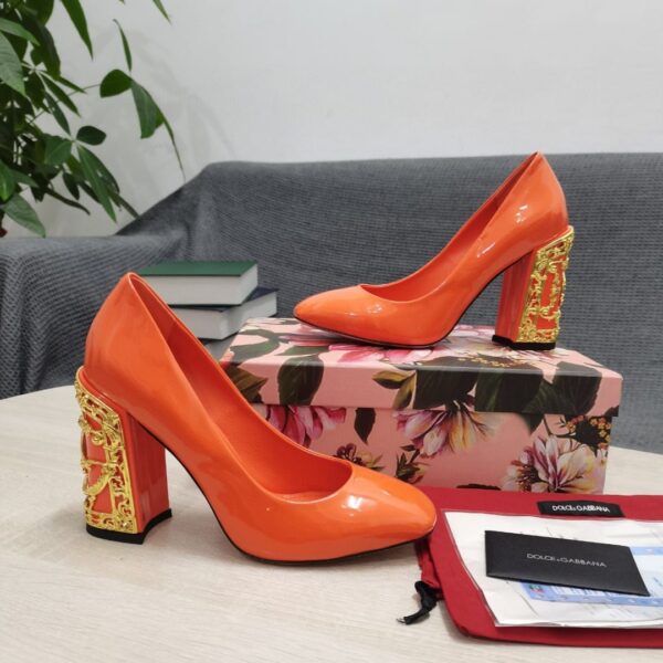 Dolce & Gabbana Nappa Pumps Orange For Women DG Shoes