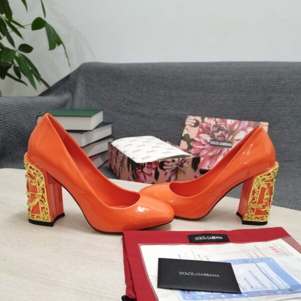 Dolce & Gabbana Nappa Pumps Orange For Women DG Shoes