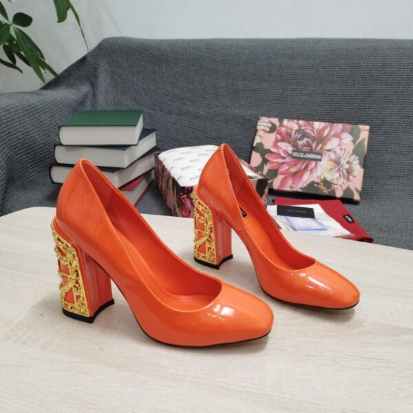 Dolce & Gabbana Nappa Pumps Orange For Women DG Shoes