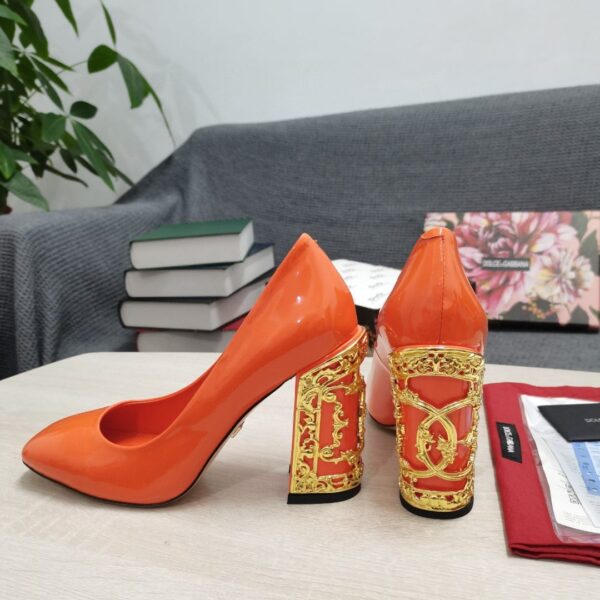 Dolce & Gabbana Nappa Pumps Orange For Women DG Shoes