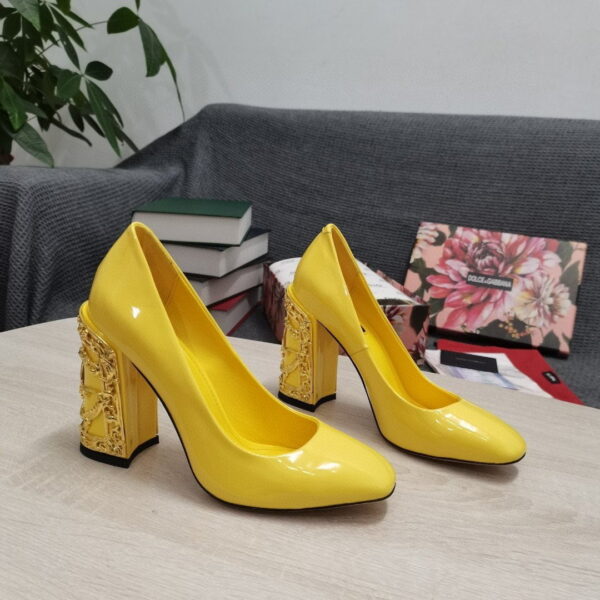 Dolce & Gabbana Nappa Pumps Yellow For Women DG Shoes
