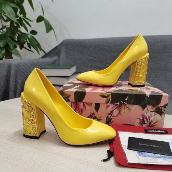 Dolce & Gabbana Nappa Pumps Yellow For Women DG Shoes