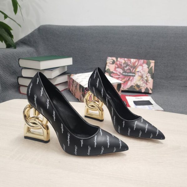 Dolce & Gabbana Patent Pumps With 3.5 Heel Black For Women DG Shoes