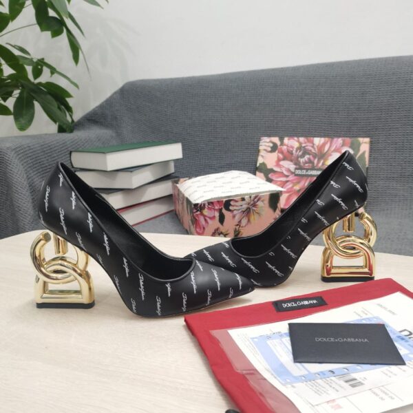 Dolce & Gabbana Patent Pumps With 3.5 Heel Black For Women DG Shoes