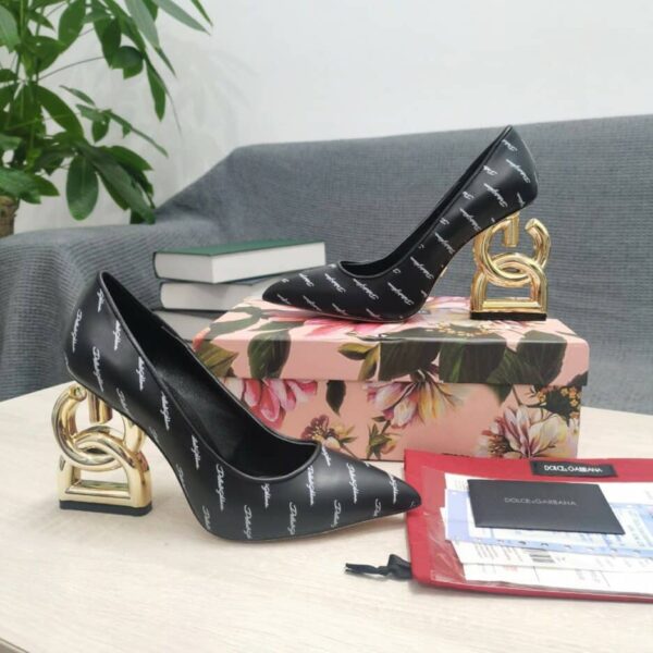 Dolce & Gabbana Patent Pumps With 3.5 Heel Black For Women DG Shoes