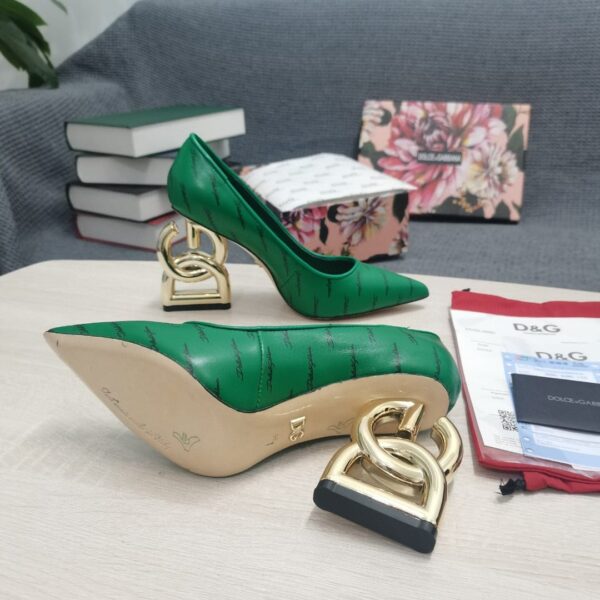Dolce & Gabbana Patent Pumps With 3.5 Heel Green For Women DG Shoes